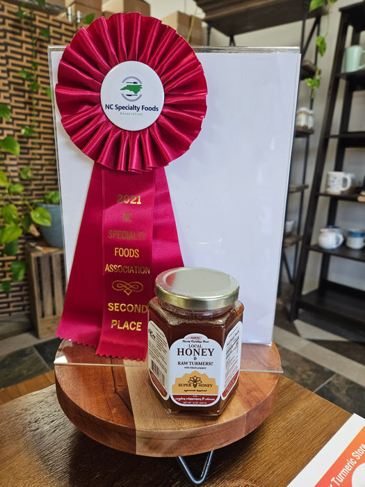 "It's not just honey; it's a flavor experience that takes your taste buds on a journey." SUPER HONEY - North Carolina Turmeric Honey with Ceylon Cinnamon, Clove & Black Pepper - APPLE PIE HONEY