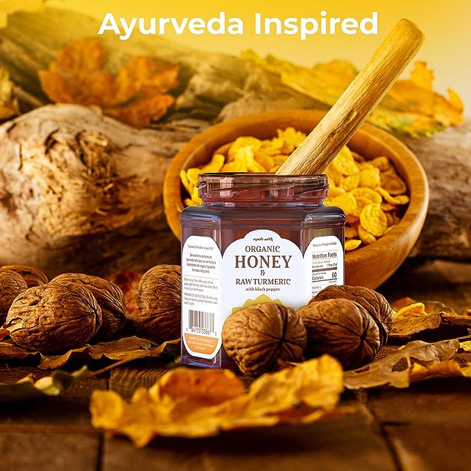 SUPER HONEY - Eucalyptus Indian Turmeric Honey with Black Pepper - Made with Certified Organic Honey - Ayurveda Inspired Pure Honey