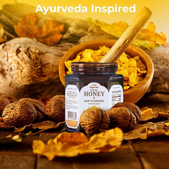 SUPER HONEY - Eucalyptus Indian Turmeric Honey with Black Pepper - Made with Certified Organic Honey - Ayurveda Inspired Pure Honey