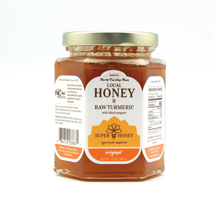 SUPER HONEY - North Carolina Turmeric Honey with Black Pepper - Ayurveda Inspired Pure Honey
