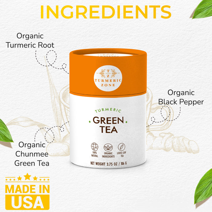 Turmeric Zone - Organic Turmeric Green Tea - 3.75 oz