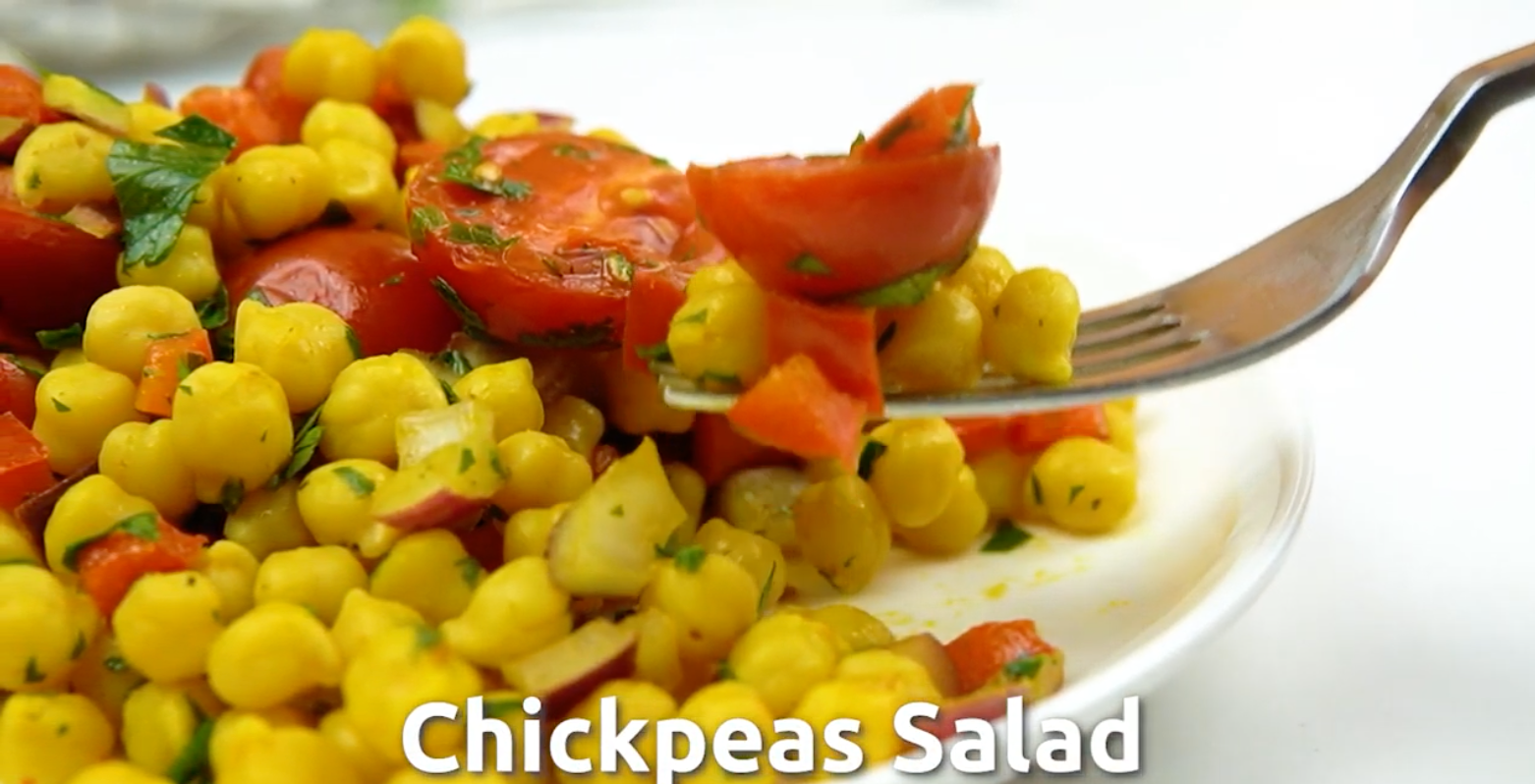 Chickpea Salad Recipe [Video] - How to cook with turmeric?