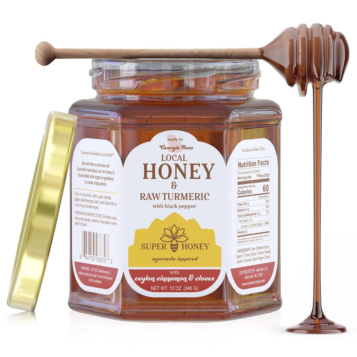 SUPER HONEY Turmeric Honey with Ceylon Cinnamon, Clove & Bla