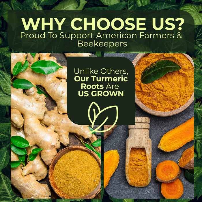 2 Lbs US Grown Organic Turmeric Ginger Root Blend Box (1 lb US Grown Turmeric FRESH + 1 lb Peruvian Ginger FRESH) - USA's Finest Wellness Ingredients