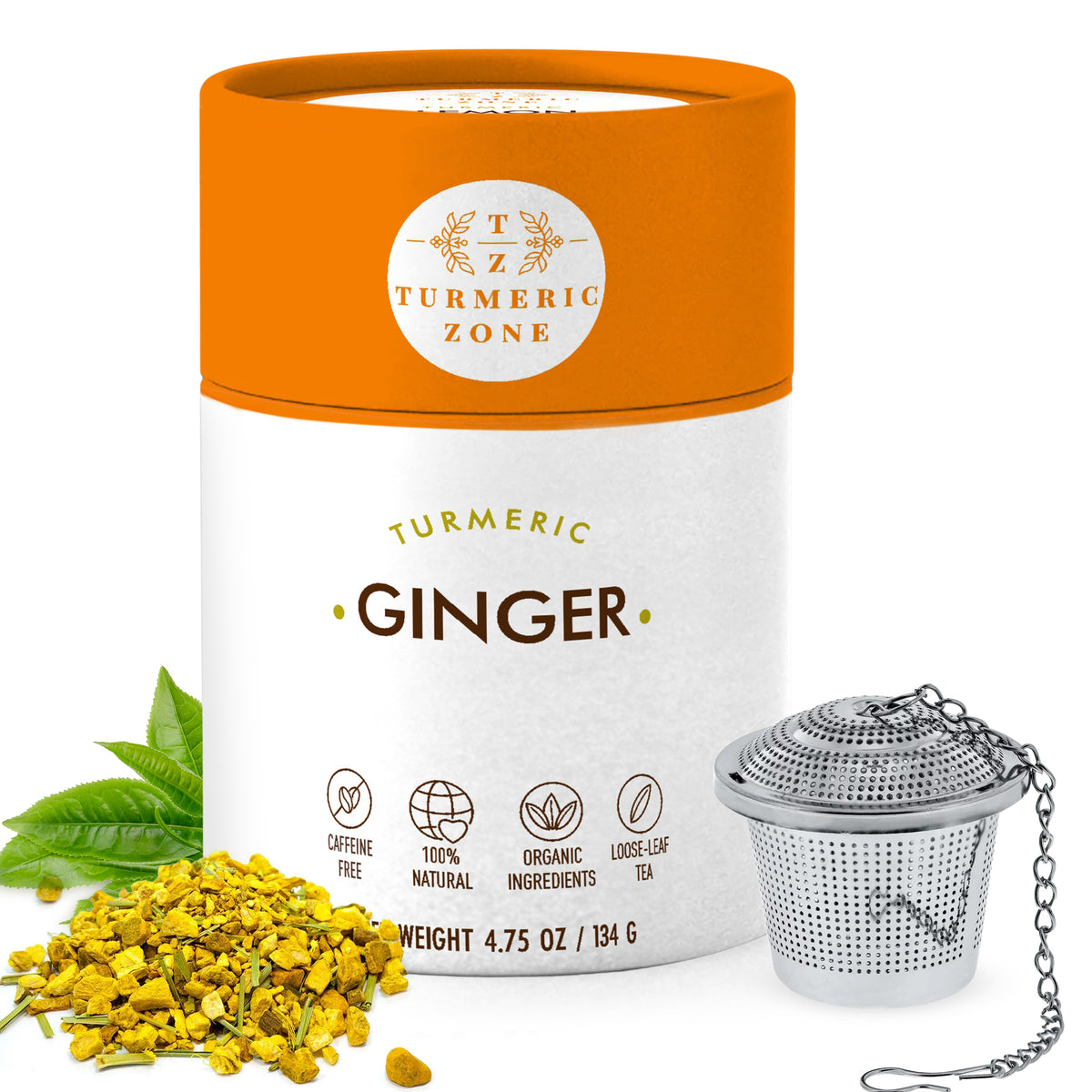 Turmeric Zone - Organic Turmeric Ginger Tea - 4.25 oz — TurmericZone