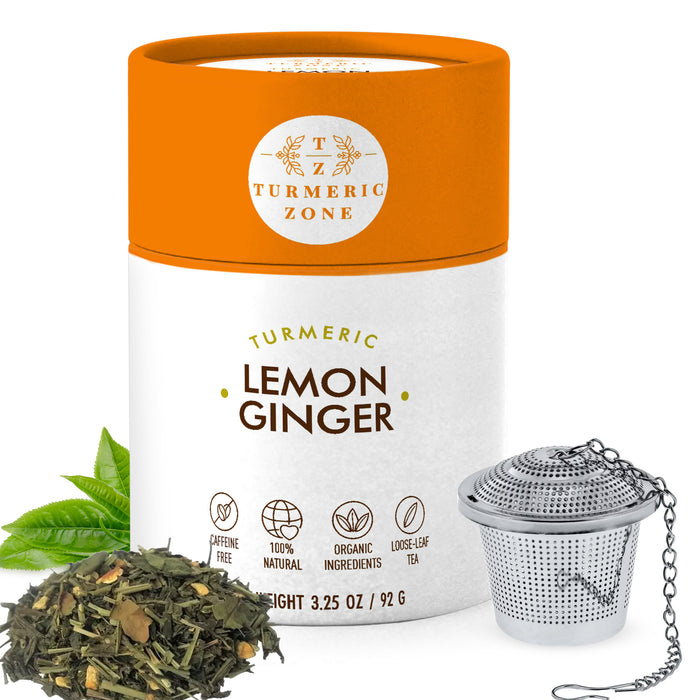 Turmeric Zone - Organic Turmeric Lemon Ginger Tea - 3.25 oz
