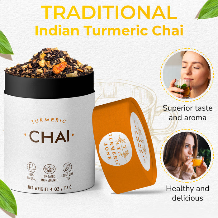 Turmeric Zone - Organic Turmeric Chai Tea - 4 oz
