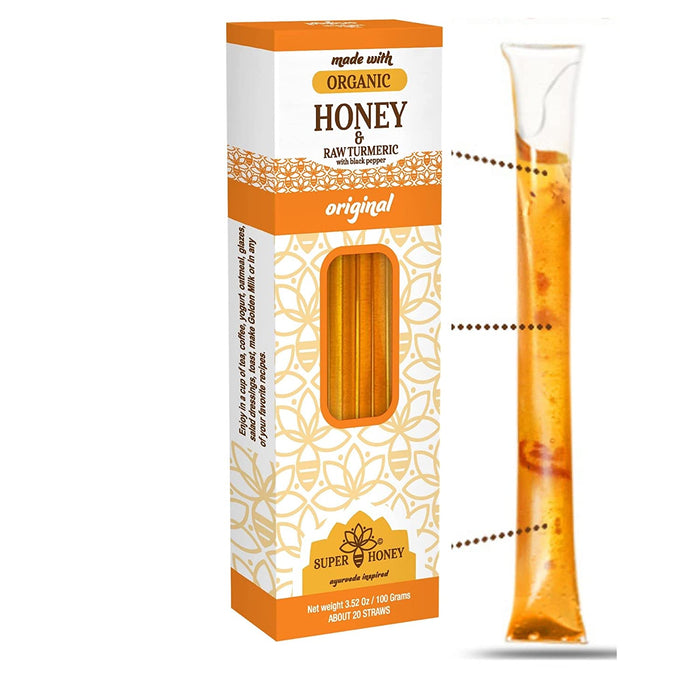 Turmeric Honey Sticks for Tea  Turmeric Honey w/ Black Pepper Alternative to Honey Spoons Super Honey Straws